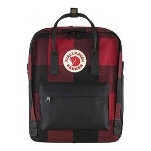 NWT Fjallraven Kanken Re-Wool Backpack Red Black Plaid Unisex style no. 23330
